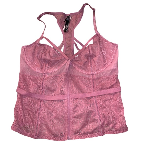 NWT Victoria's Secret size 36F Mauve Lace Racerback corset - Picture 5 of 5